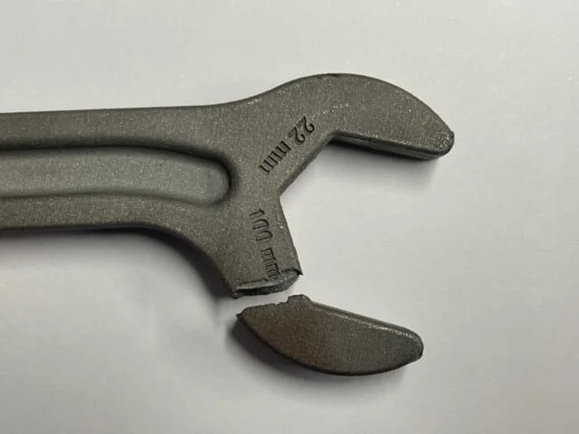 3D printed tool tensile test breakage Printed tool broke not until five times nominal torque